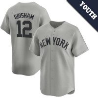 Trent Grisham #12 New York Yankees Youth Away Jersey - Gray Limited Trent Grisham #12 New York Yankees Youth Away Jersey - Gray Limited